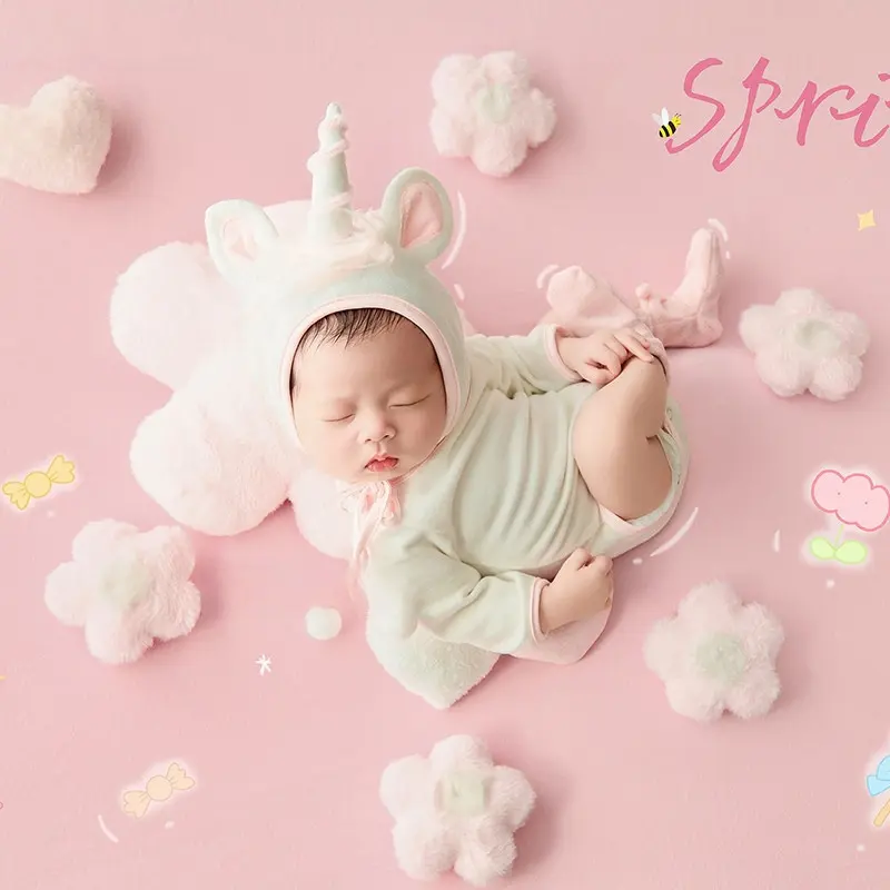 Pink Alpaca Horse Theme Set - Newborn Photography Props
